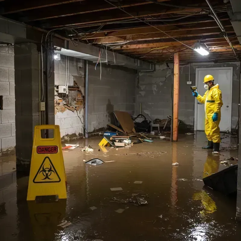 Flooded Basement Electrical Hazard in Jackson County, IL Property